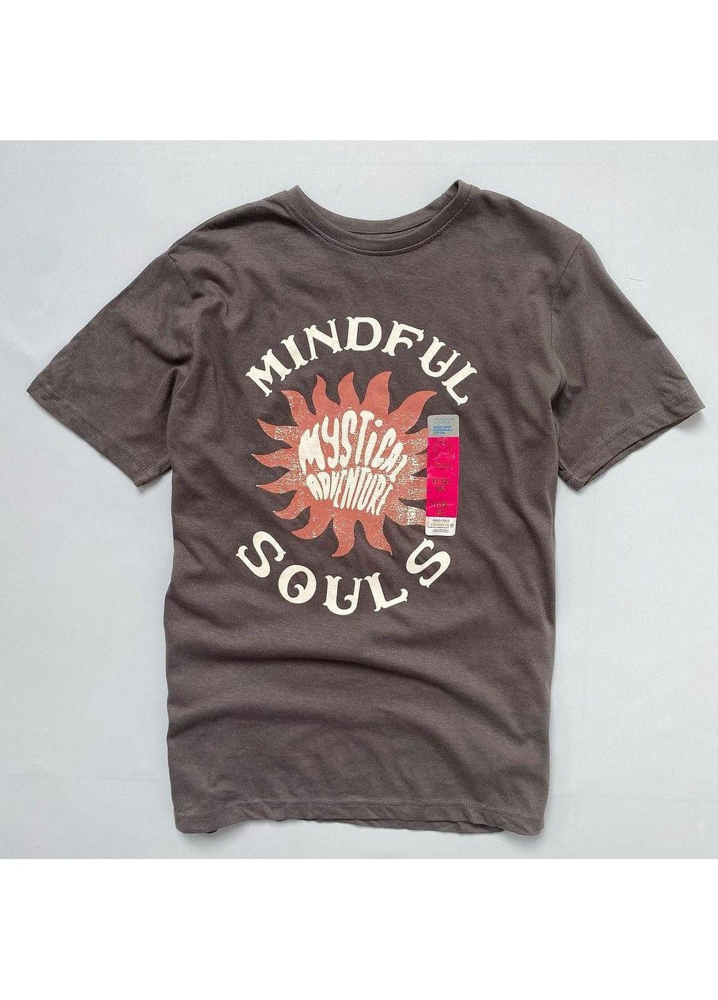 Темно-коричневая футболка детская на девочку, темно-коричневая Primark