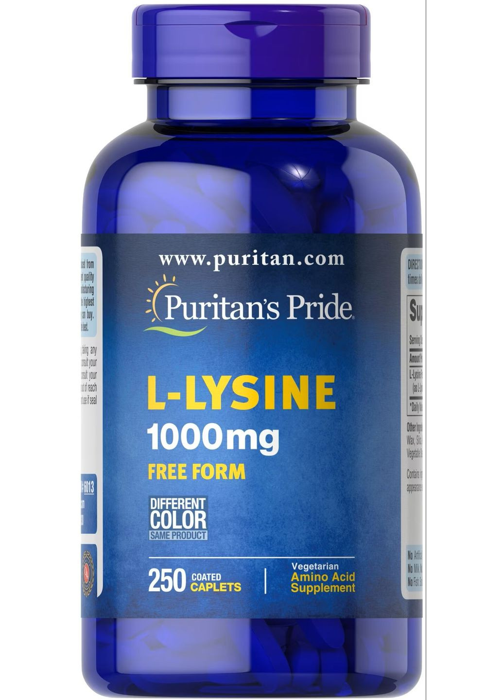 L-лизин Puritan's Pride L-Lysine 1000 mg 250 caps Puritans Pride (293820203)