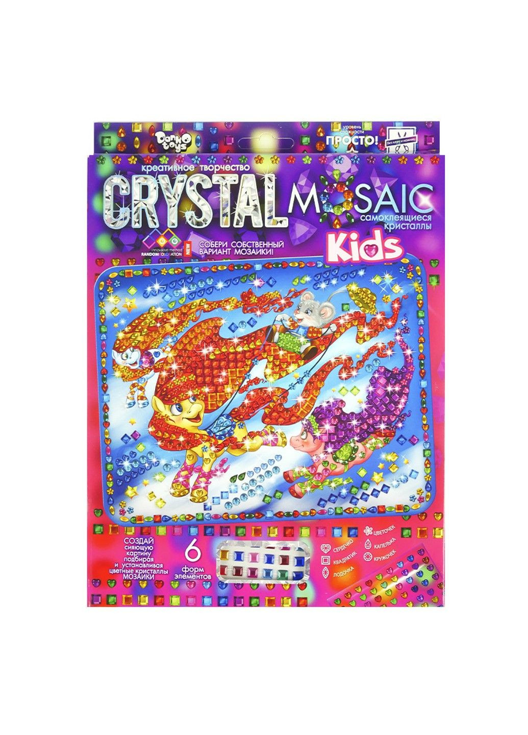 Набір вишивки алмазної мозаїки Crystal mosaic kids мозаїка 5d 28х22 см мозаїка з кристалів No Brand (332207994)