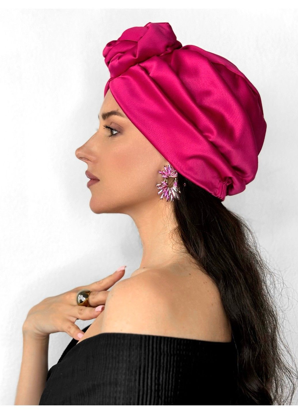 Атласный тюрбан с цветочком BANDANA QUEEN (366239269)