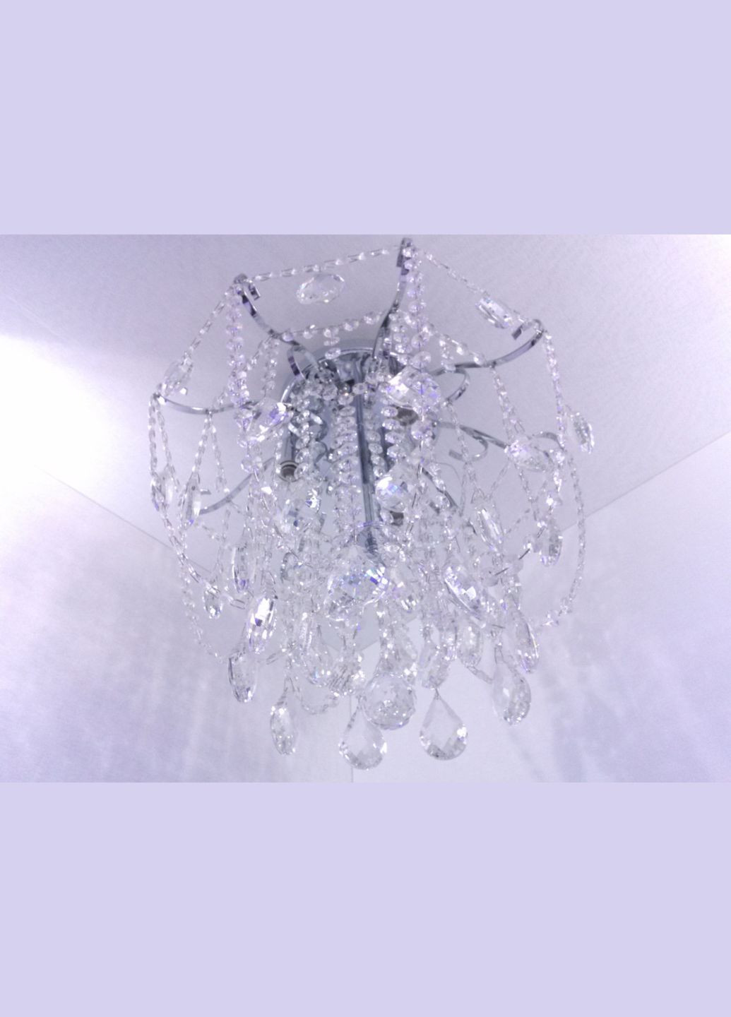 Люстра стельова кришталева з пультом 25486 Хром 42х45х45 см. Sunnysky (364490190)