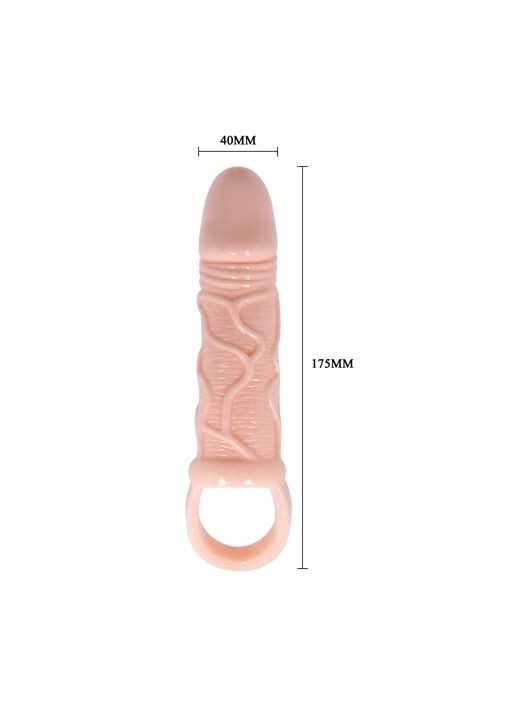 Насадка на пеніс Men Extension Vibrating Penis Sleeve Тілесна - CherryLove LyBaile (282708710)