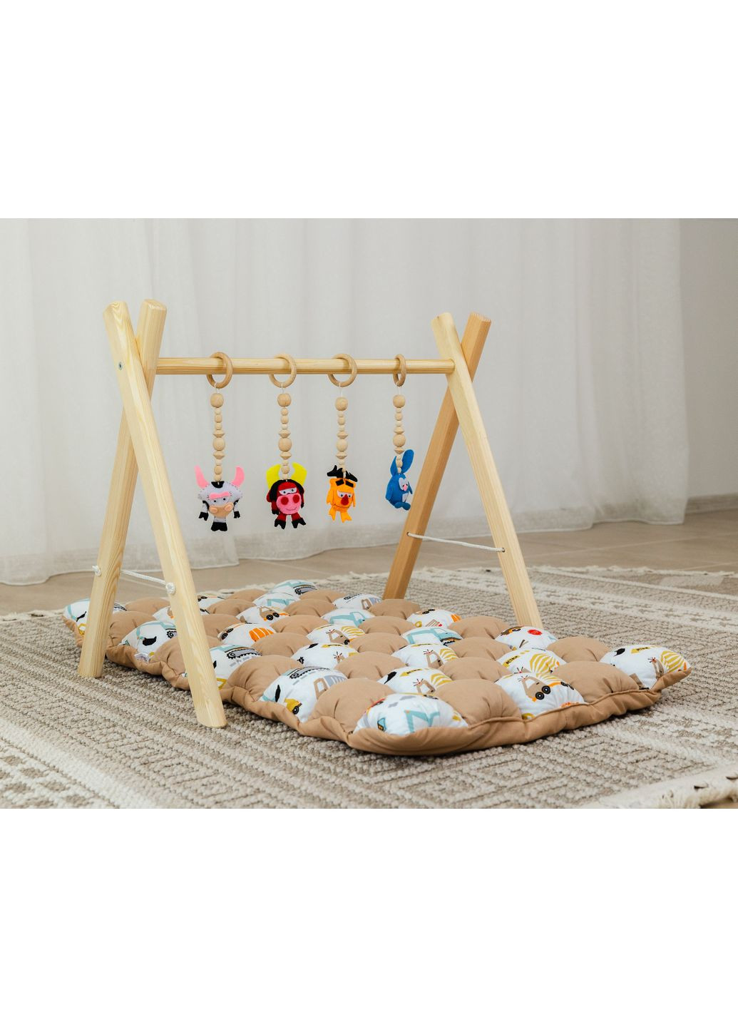 Мобиль детский напольный XRMASTER Смешные герои с матрасиком Машинки No Brand (350313826)