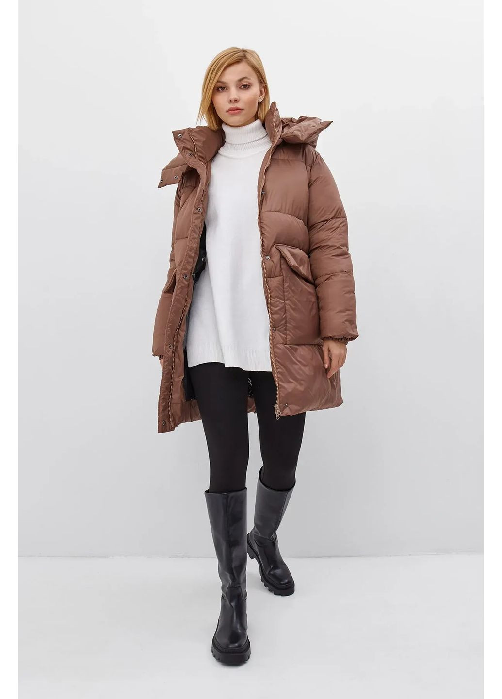 Коричнева зимня куртка зимова, колір коричневий Rica Mare