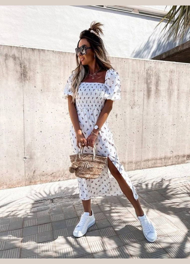 Сарафан довжини міді з об'ємними рукавами MonCher (333655251)