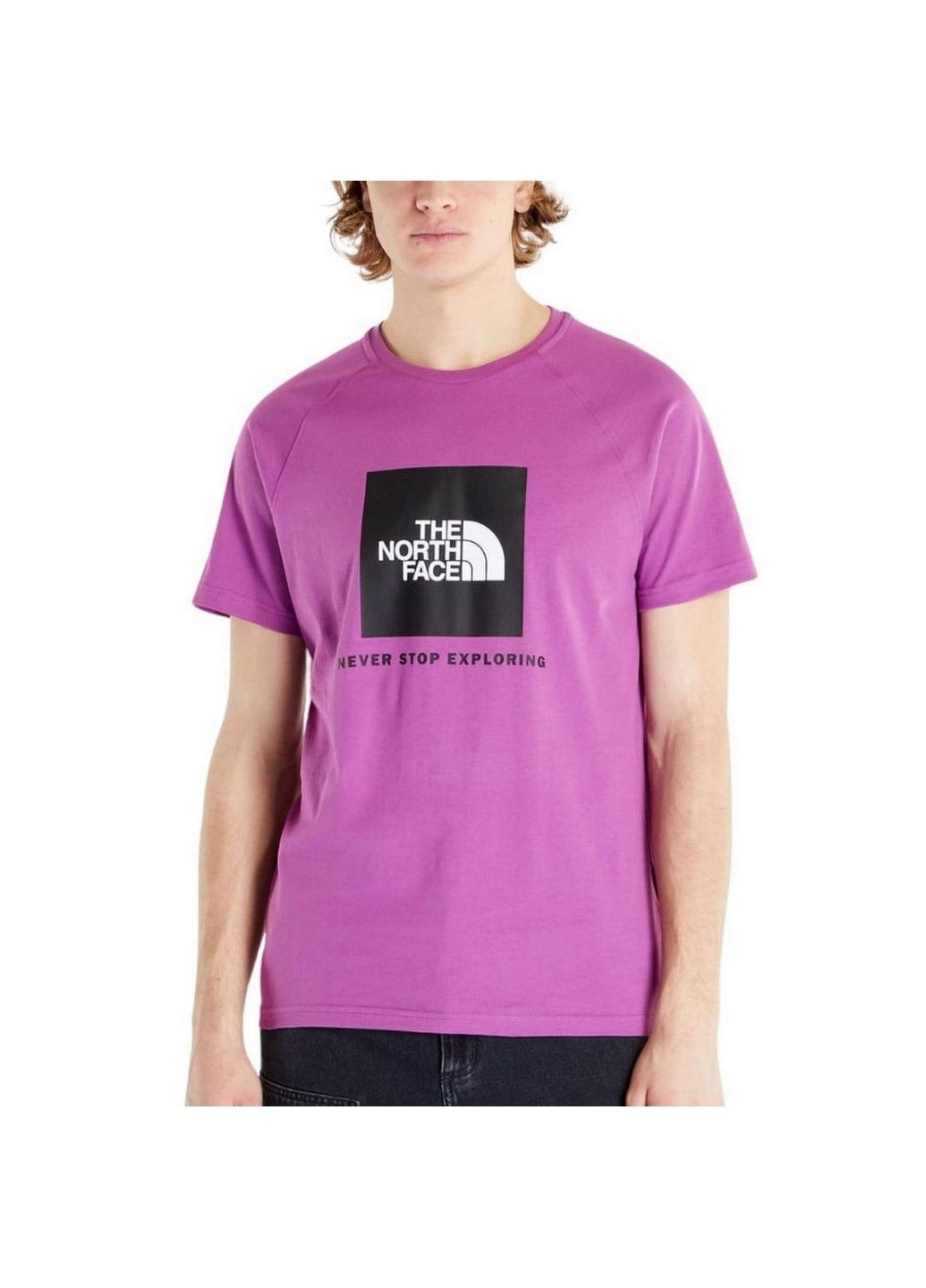 Фиолетовая футболка s/s raglan redbox tee nf0a3bqolv11 The North Face