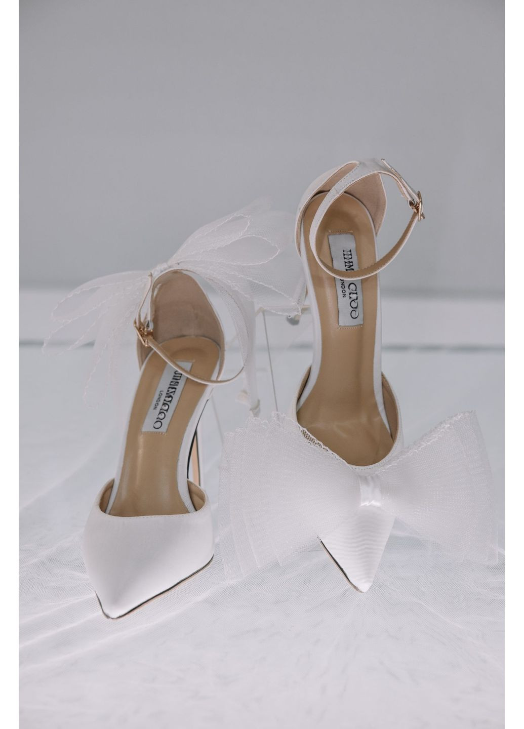 No Brand Свадебные туфли с шифоновыми бантами белый з текстиль, — (351394614)