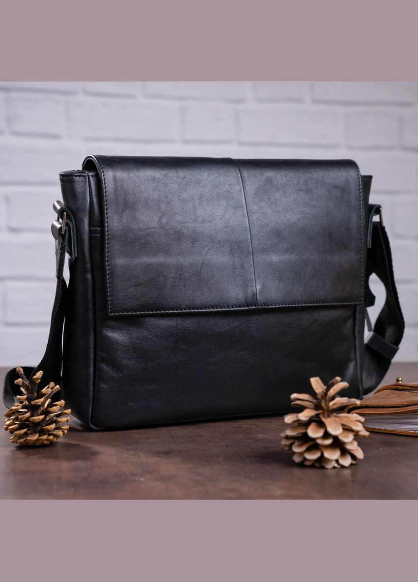 Сумка чоловіча через плече шкіряна 00858 Чорний Shvigel (302008582)