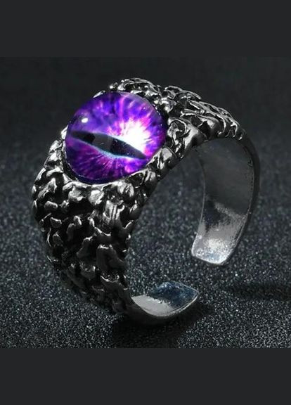 Мистическое мужское кольцо фиолетовый глаз дракона вокруг чешуя дракона размер регулируемый Fashion Jewelry (292861948)