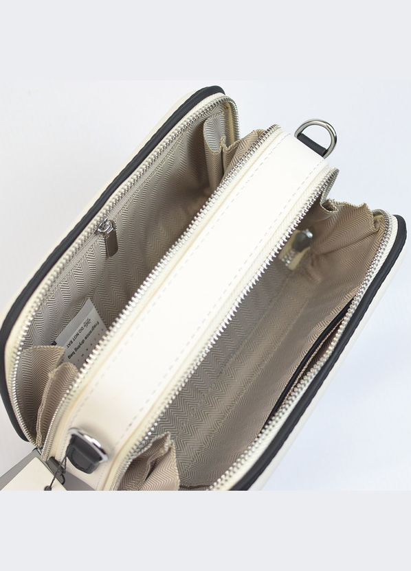 Біла жіноча маленька сумка крос боді через плече на два відділення Alex&Mia (338182407)