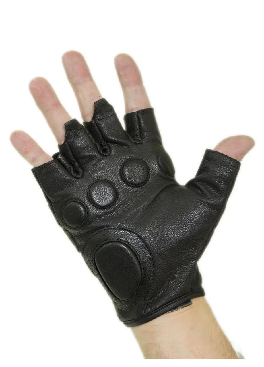 Перчатки тактические кожаные без пальцев с демпфером Black No Brand (315439455)