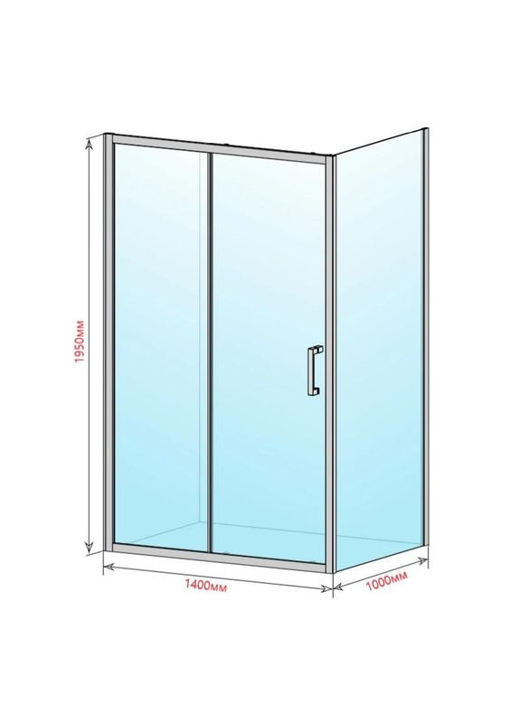 Душова кабіна A-517B Black Matt 140х100х195 розсувна, скло прозоре Dusel (328596779)