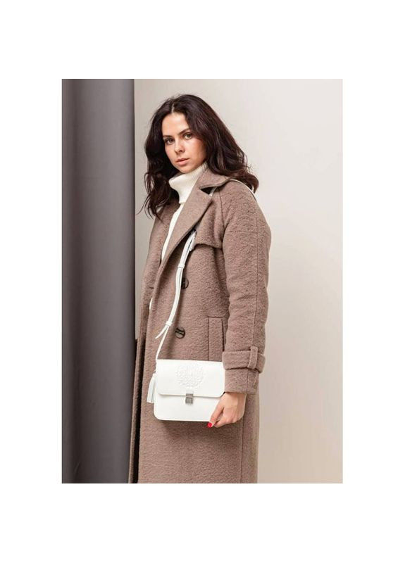 Сумка женская кожаная бохо через плечо Лилу Белая BlankNote (302008026)