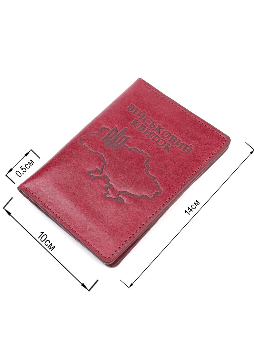 Женская обложка на военный билет из глянцевой кожи Карта GRANDE PELLE бордовая (sku_16779) No Brand (327820489)