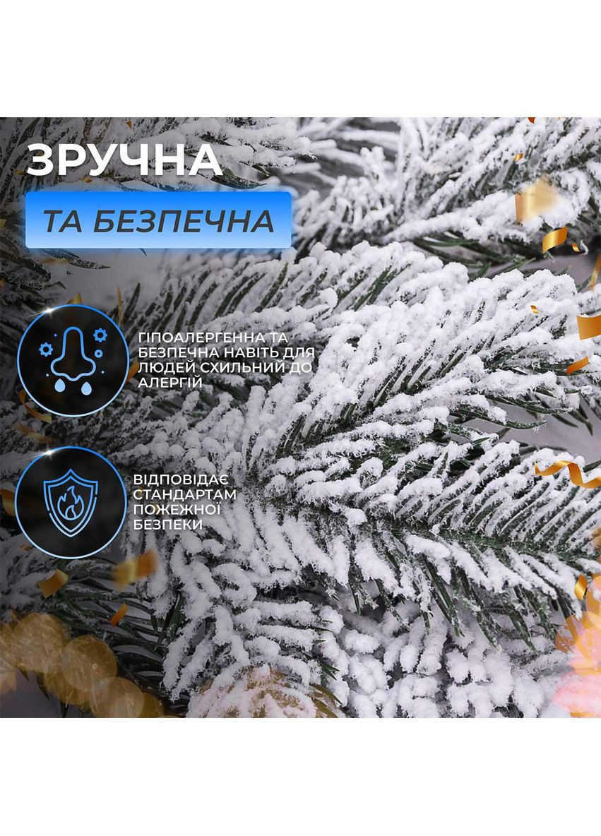 Хвойна лита гірлянда 2 м засніжені гілки ялинки TD-BRNCHSN2 LUGI (370373769)