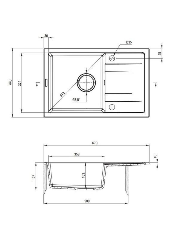 Мийка Corio ZRC_2113 із змішувачем Boro BMO_N62M Deante (322913053)
