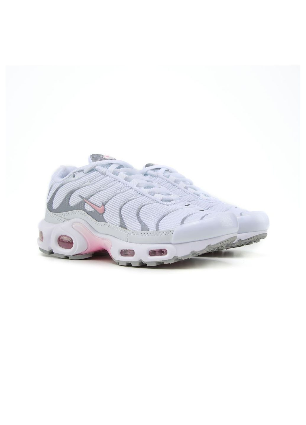 Кросівки жіночі Nike No Brand Air Max TN Plus White Grey Pink сірі літо (341485951)