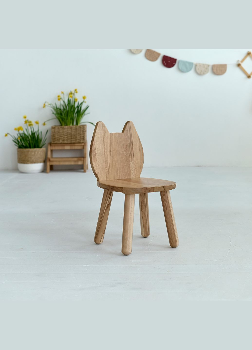 Дитячий столик і 2 стільчика Cat для дітей 4-7 років Натуральний Tatoy (292312764)