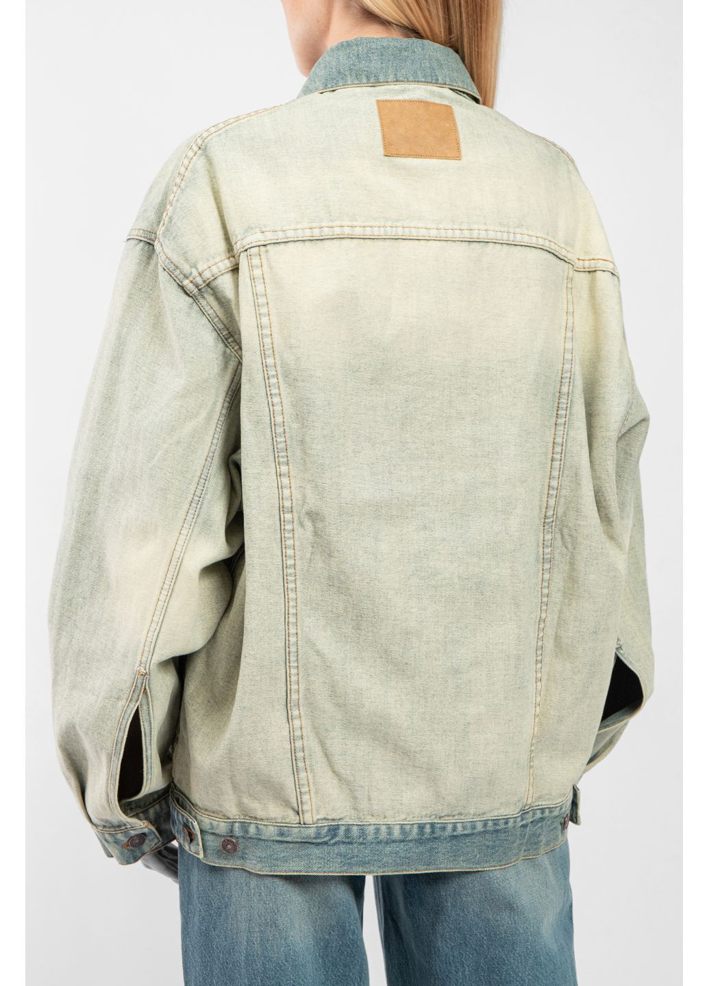 Голубая демисезонная куртка джинсовая куртка-пиджак Balenciaga