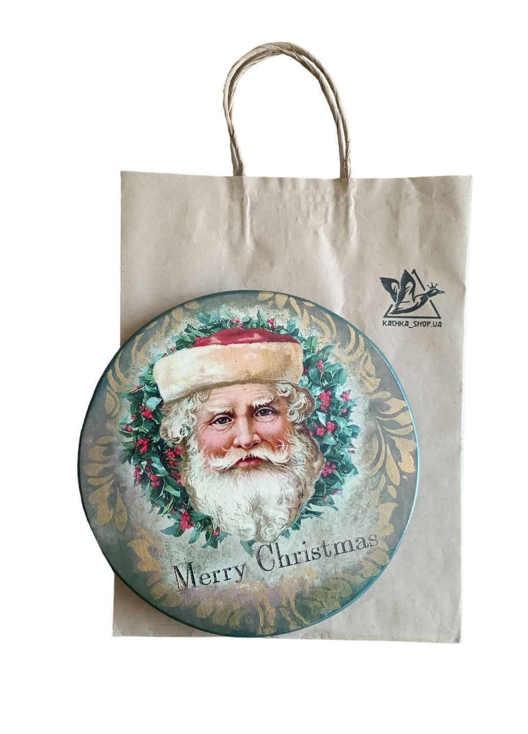 Декор для дому та подарунок для друзів на День подяки. Дерев'яна дошка із зображенням Санта-Клауса Handmade (308071295)