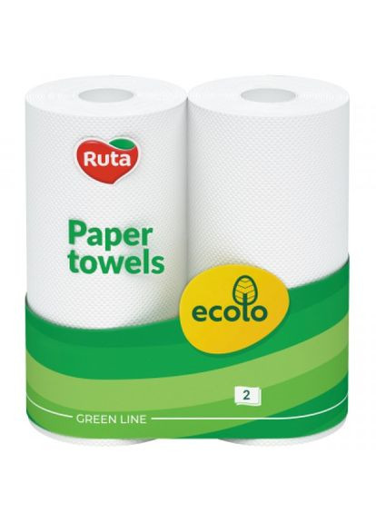 Паперовий рушник Ruta ecolo білі 2 шари 2 рулони (268302284)