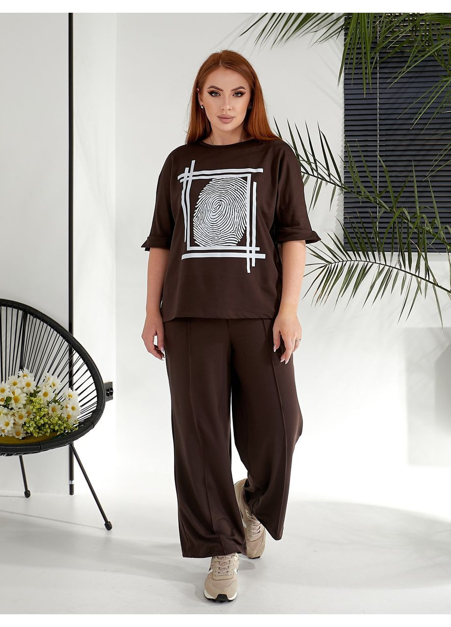 Женский костюм из трикотажа брюки палаццо 54-56, No Brand (360957328)