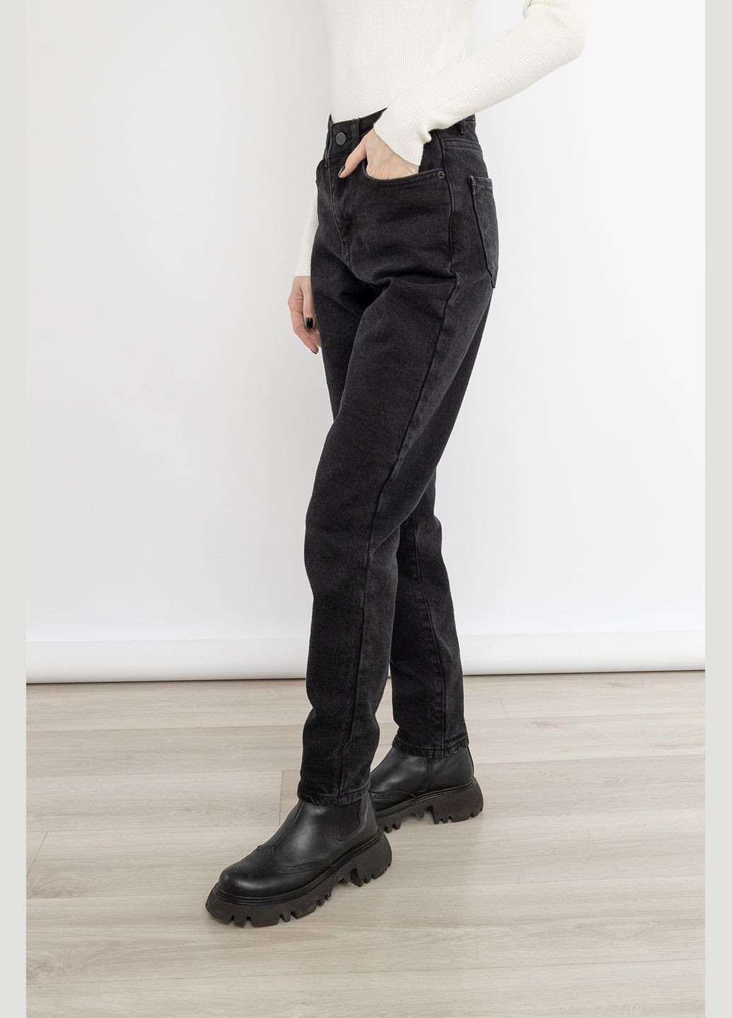 Жіночі джинси мом колір чорний CB-00235590 Zeo Basic - (309000571)