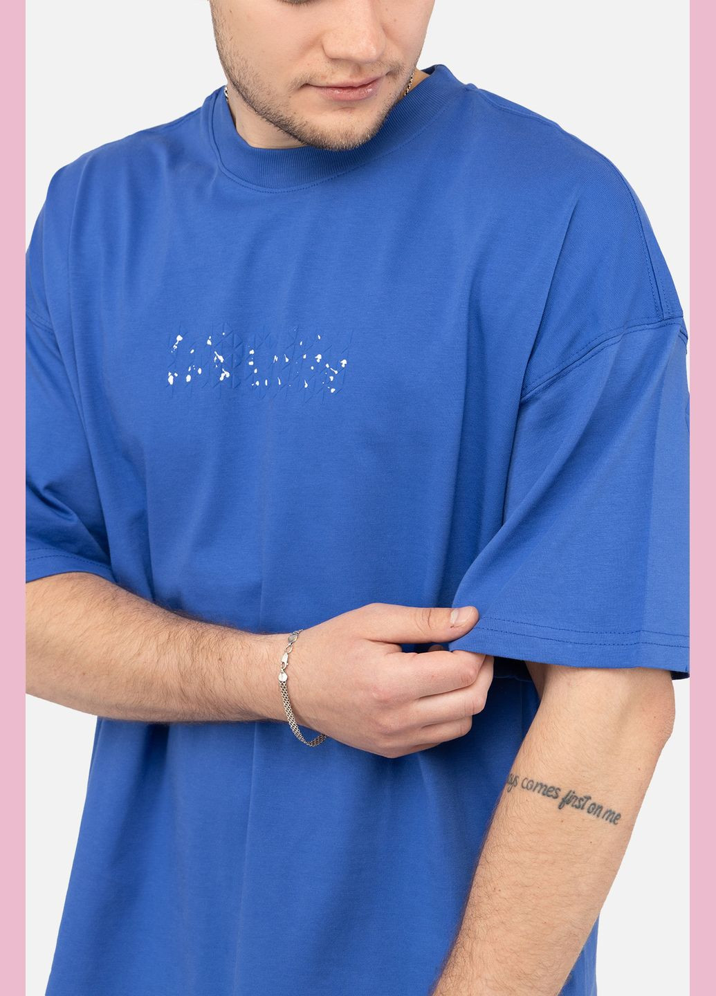 Синя чоловіча футболка з коротким рукавом колір синій цб-00245602 Clang