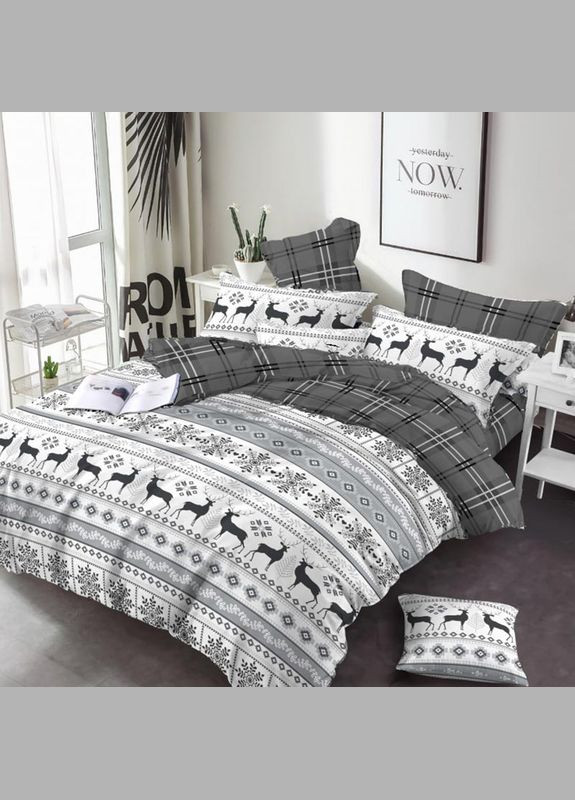 Постільна білизна Новорічний олень Бязь Люкс Двоспальна MERISET (306739938)