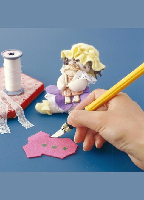 Ніж AK-4, 4 леза, KB-3 діаметром 4 мм, KB4-F зубилоподібне, KB4-R округлене, KB4-S запасне перове (11590) Olfa (295030696)