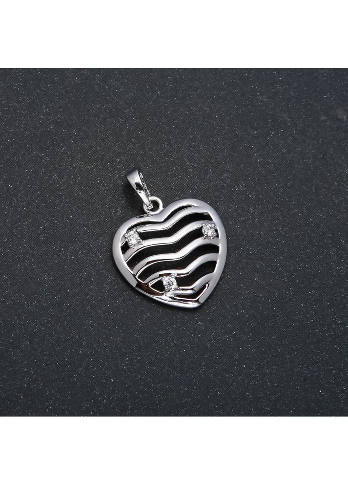 Кулон Xuping Родий Сердце с белыми стразами d-25х18мм +- Хит лета! Xuping Jewelry (377322482)