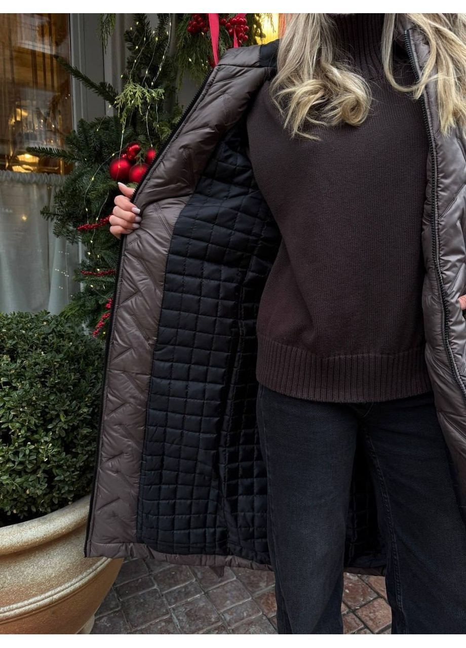 Коричневе зимнє Зимове пальто на теплій підкладці, колір Коричневий Fashion