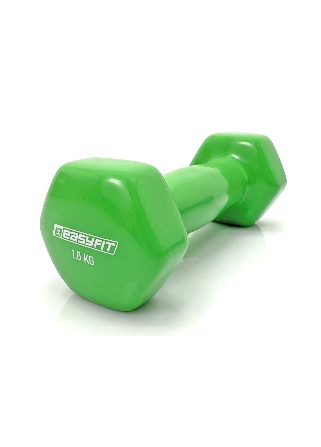 Гантель для фитнеса 1.0 кг с виниловым покрытием салатовая EasyFit (365549696)