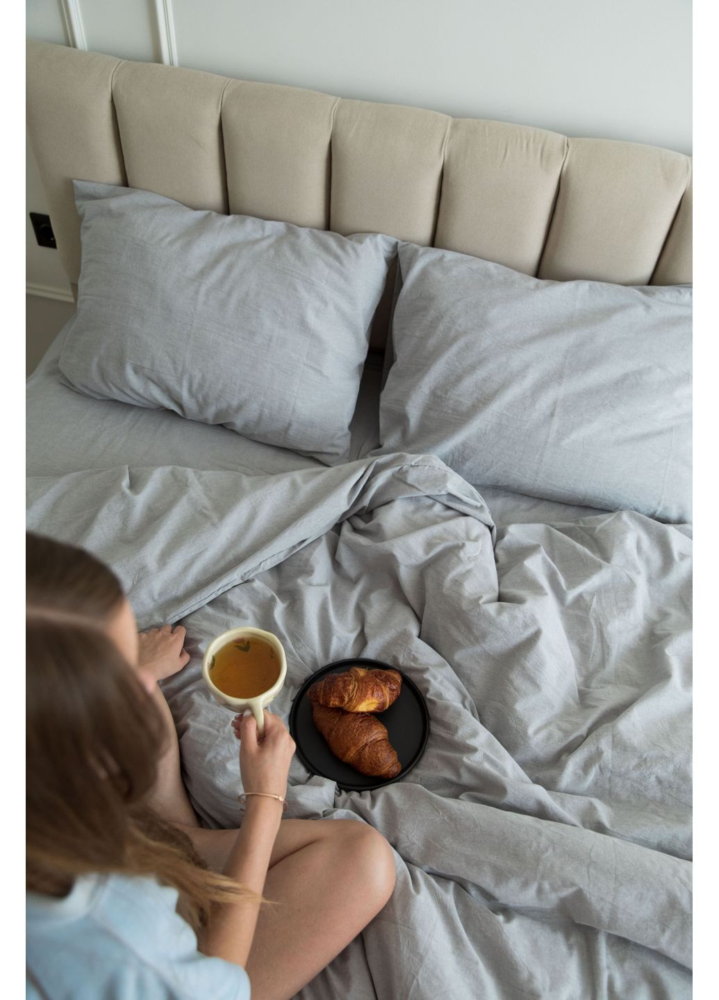 Постільна білизна варена бавовна "Білий" Сімейний, Класичне простирадло, наволочки 50х70 IN.HOME_UA (371141794)