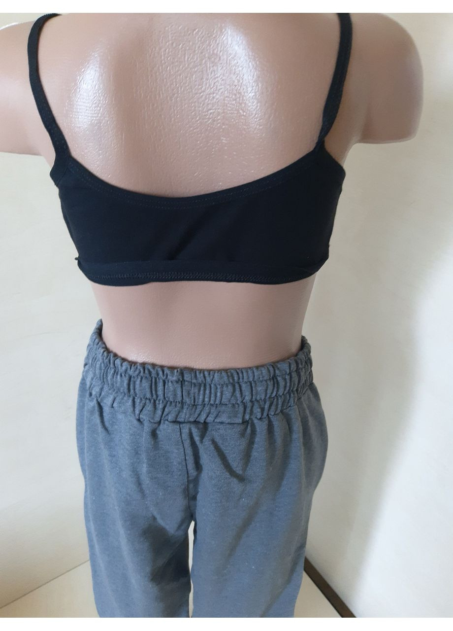 Чорна літня білизна спортивний топ бюстгалтер для дівчинки донелла 128 134 140 146 152 No Brand