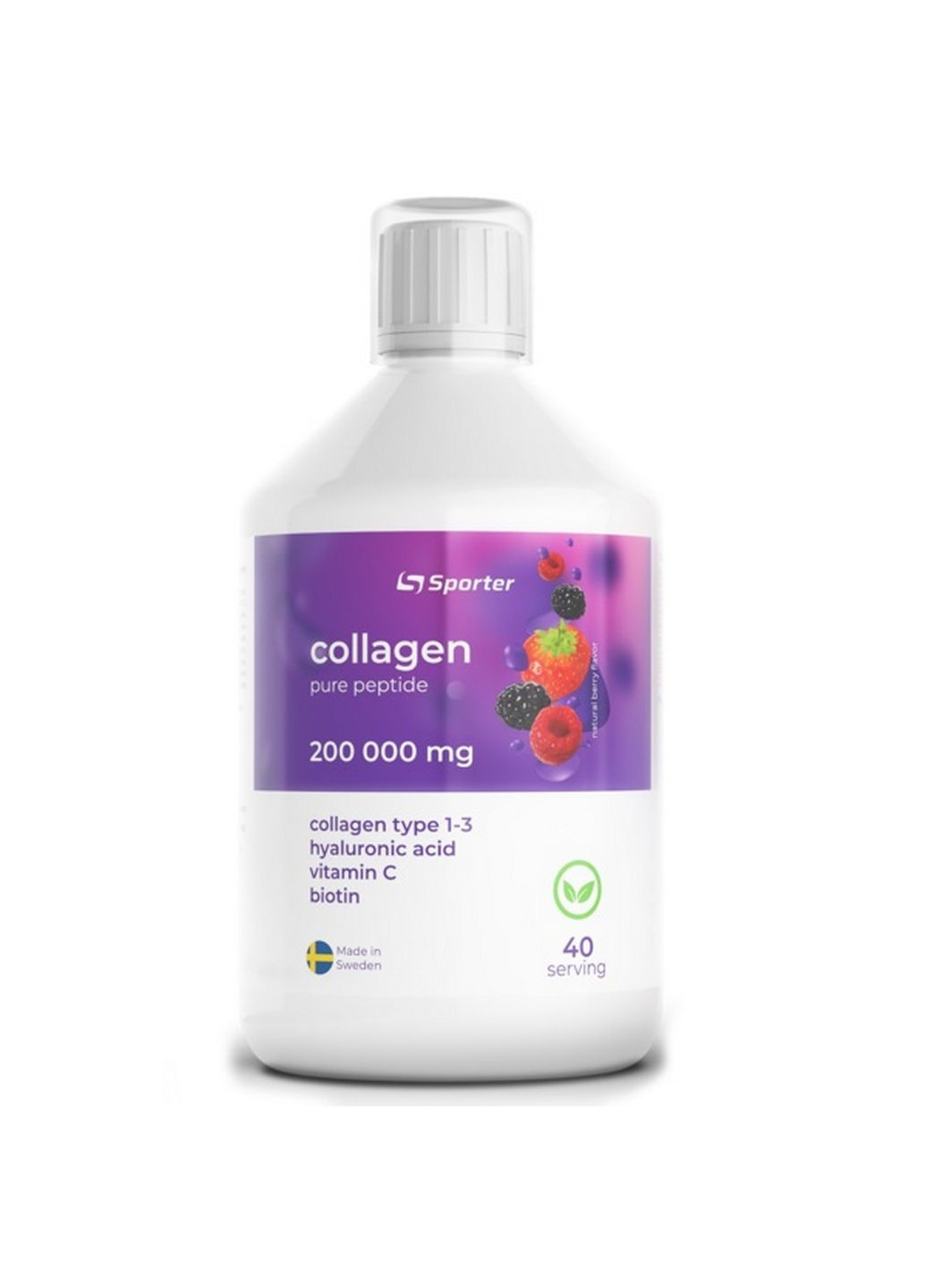 Препарат для суглобів та зв'язок Collagen Peptide, 500 мл Ягоди Sporter (293421287)
