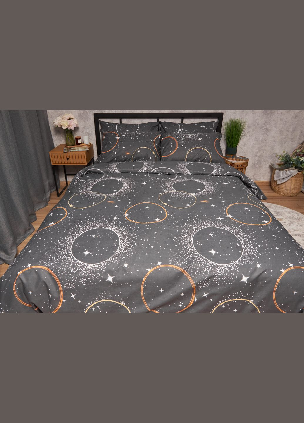 Комплект постільної білизни Бязь Gold Люкс «» Сімейний 160х220х2 наволочки 2х50х70 (MS-820005666) Moon&Star Cosmic Glow (302973819)