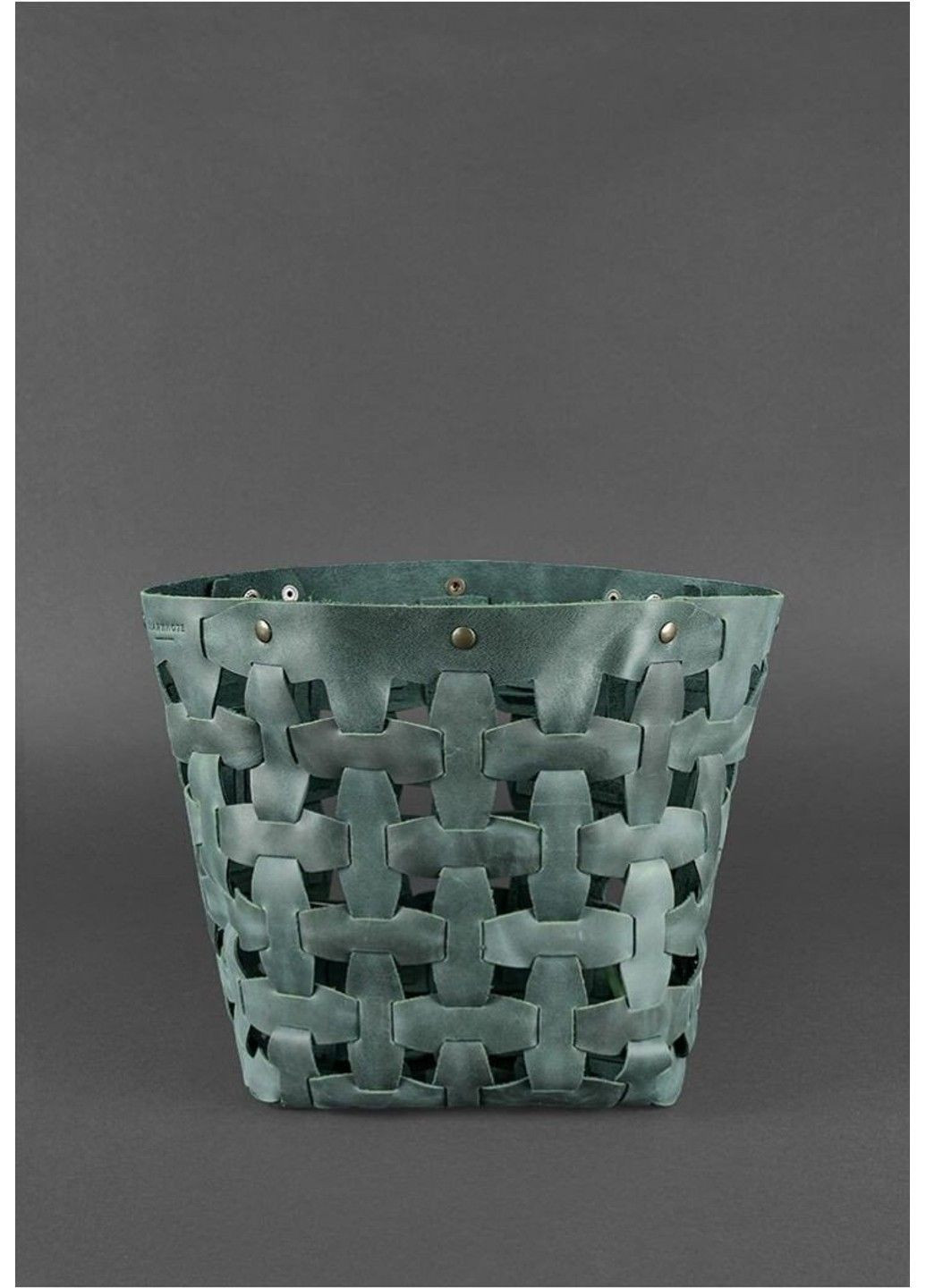 Плетеная сумка из натуральной кожи Пазл L синяя Crazy Horse - BN-BAG-33-NN BlankNote (293056369)