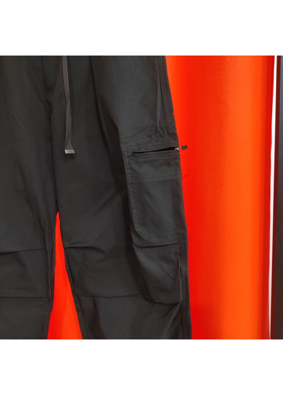 Чоловічі чорні штани карго котон No Brand (370137964)