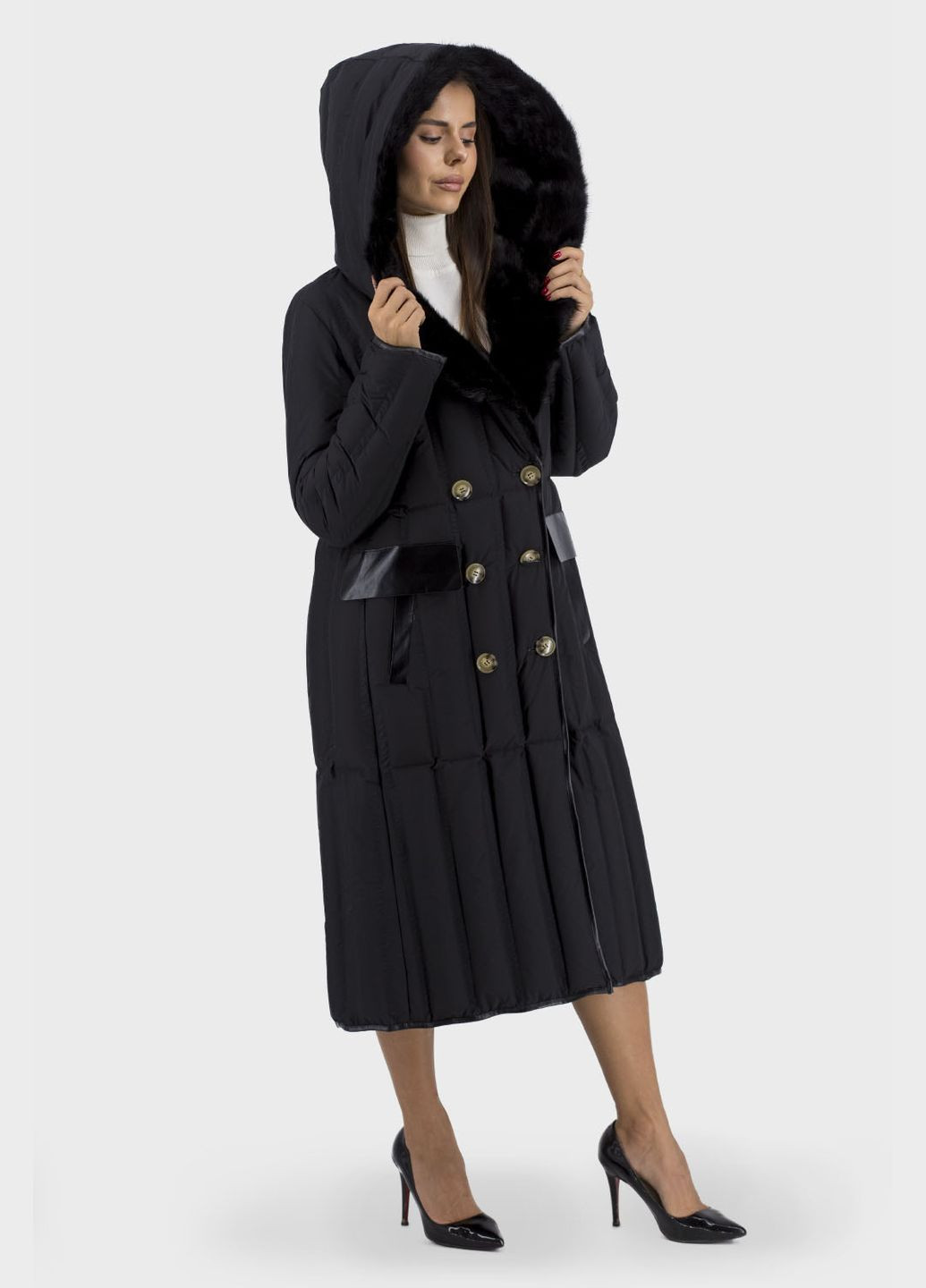 Черный демисезонный Пуховик Basic