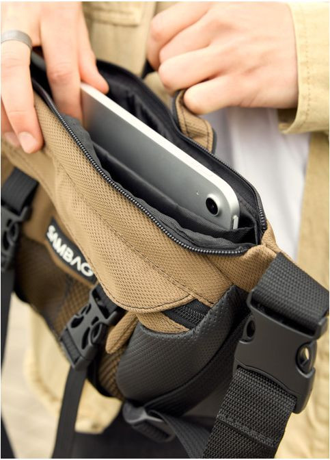 Спортивна сумка чоловіча на пояс через плече з текстилю велика Чорний 35341 Sambag (352165874)