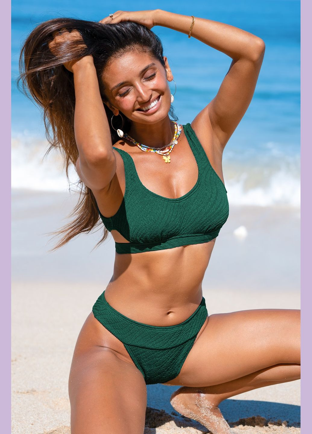 Изумрудные купальные трусики однотонные CUPSHE