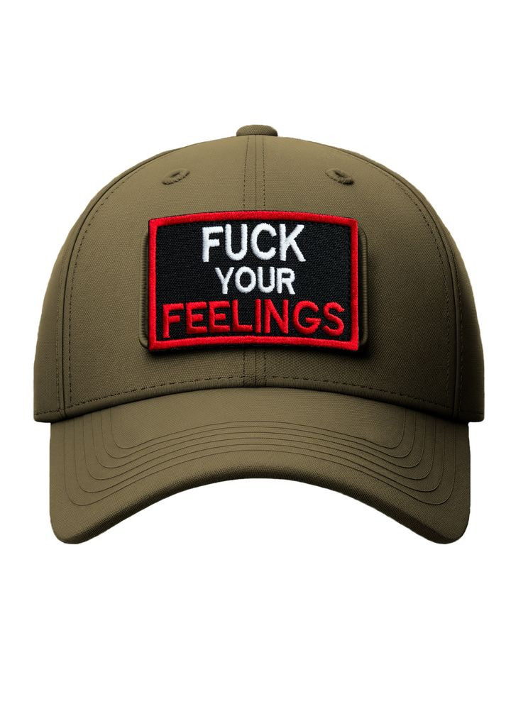 Набір шевронів 2 шт. з липучкою Fuck Your Feelings 5х8 см червоний, вишита патч нашивка, шеврон IDEIA (316592128)