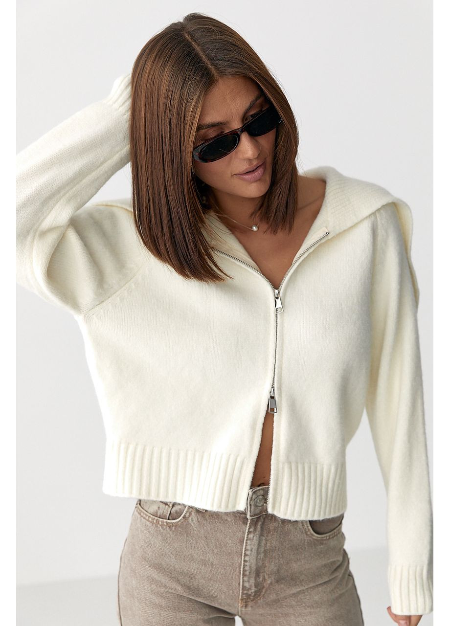 Молочный демисезонный кардиган Lurex