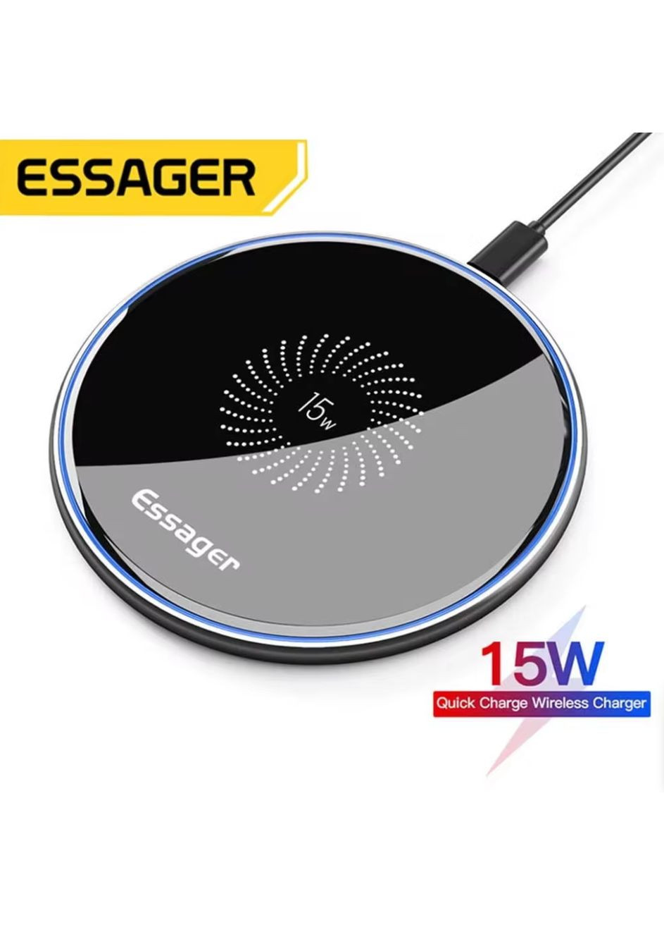Зарядний пристрій для телефонів бездротовий для iPhone/Android 15 Вт Essager (299330181)