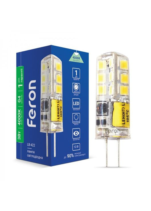 Светодиодная лампа LB-422 3W 12V G4 4000K (25532) Feron (305757928)