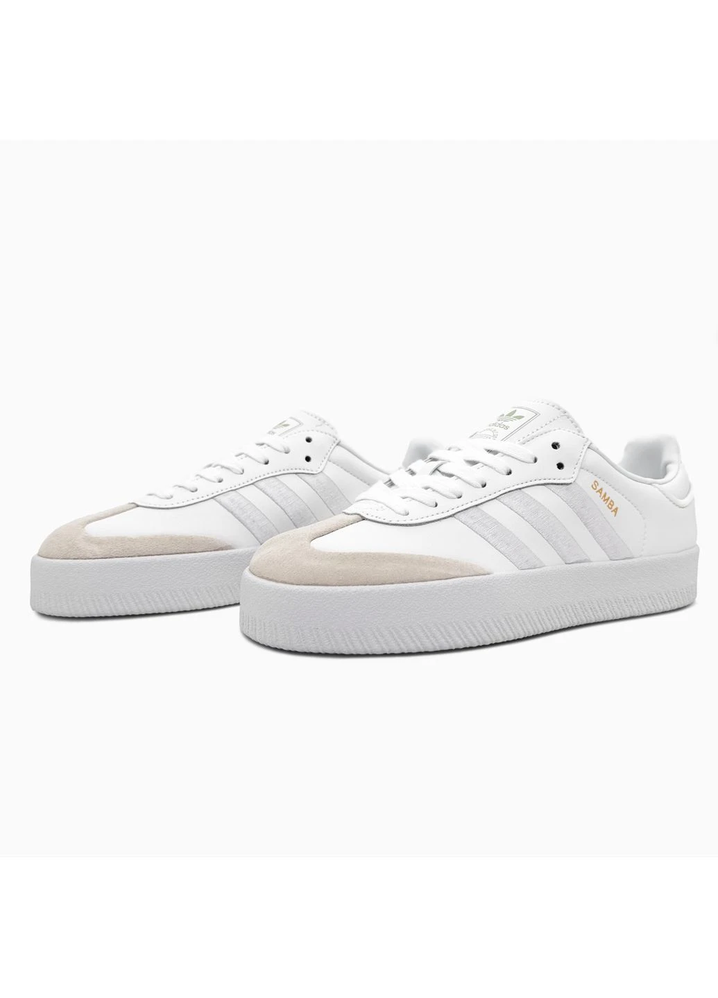 Білі літні кросівки adidas samba platform white адідас самба No Brand
