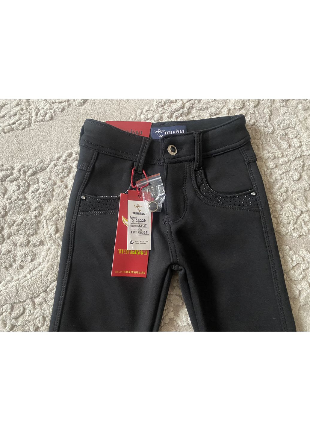 Утеплені класичні чорні штани штани на дівчинку фліс 146-164 No Brand (369735423)