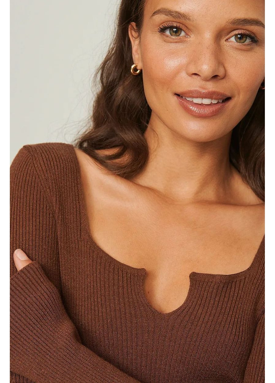 Коричневый джемпер демисезон,коричневый, NA-KD