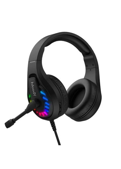 Навушники Bloody G230 Black, игрові з мікрофоном, Neon LED, USB, накладні, кабель 2.0 м A4Tech (314779679)